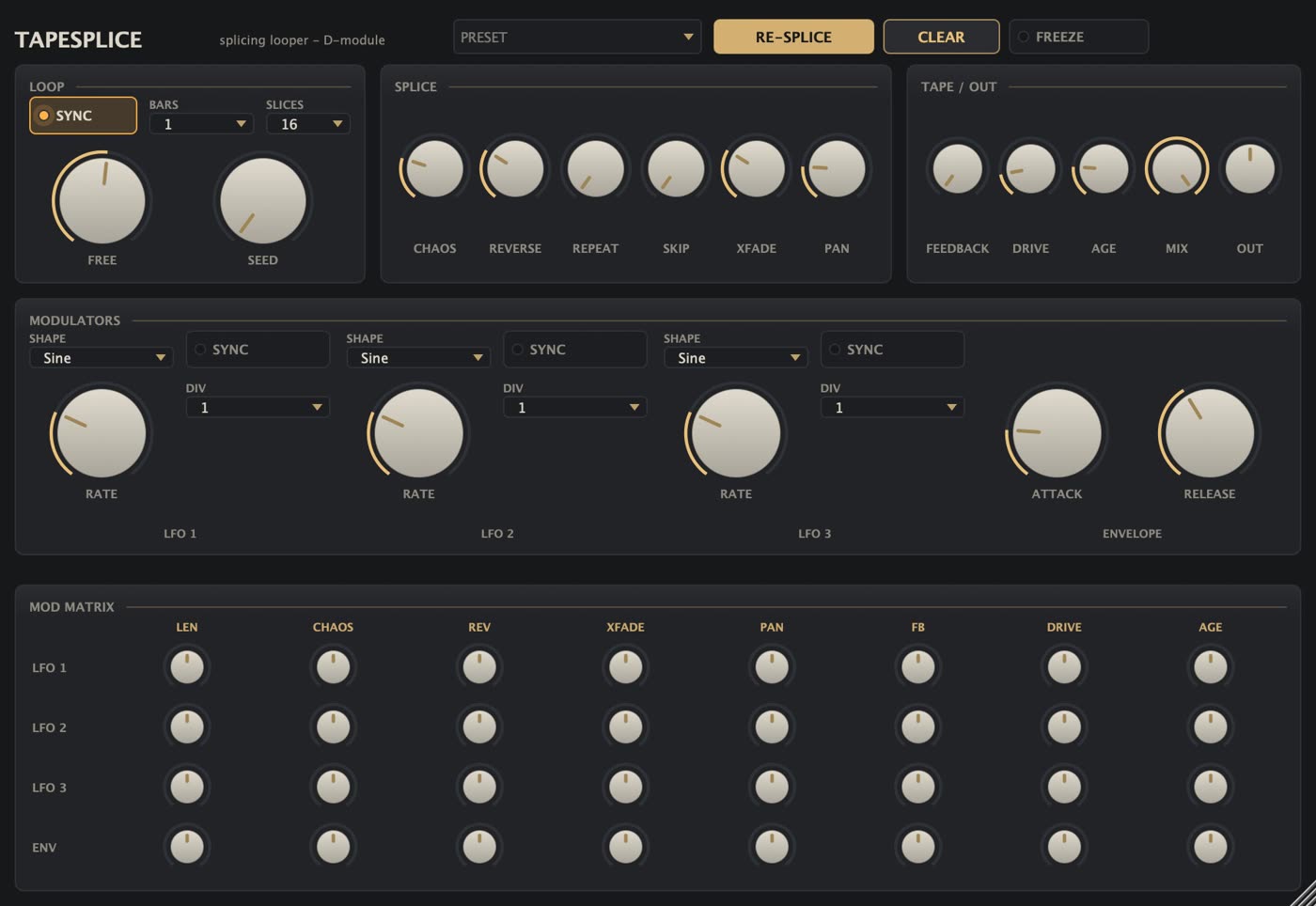 Окно TapeSplice